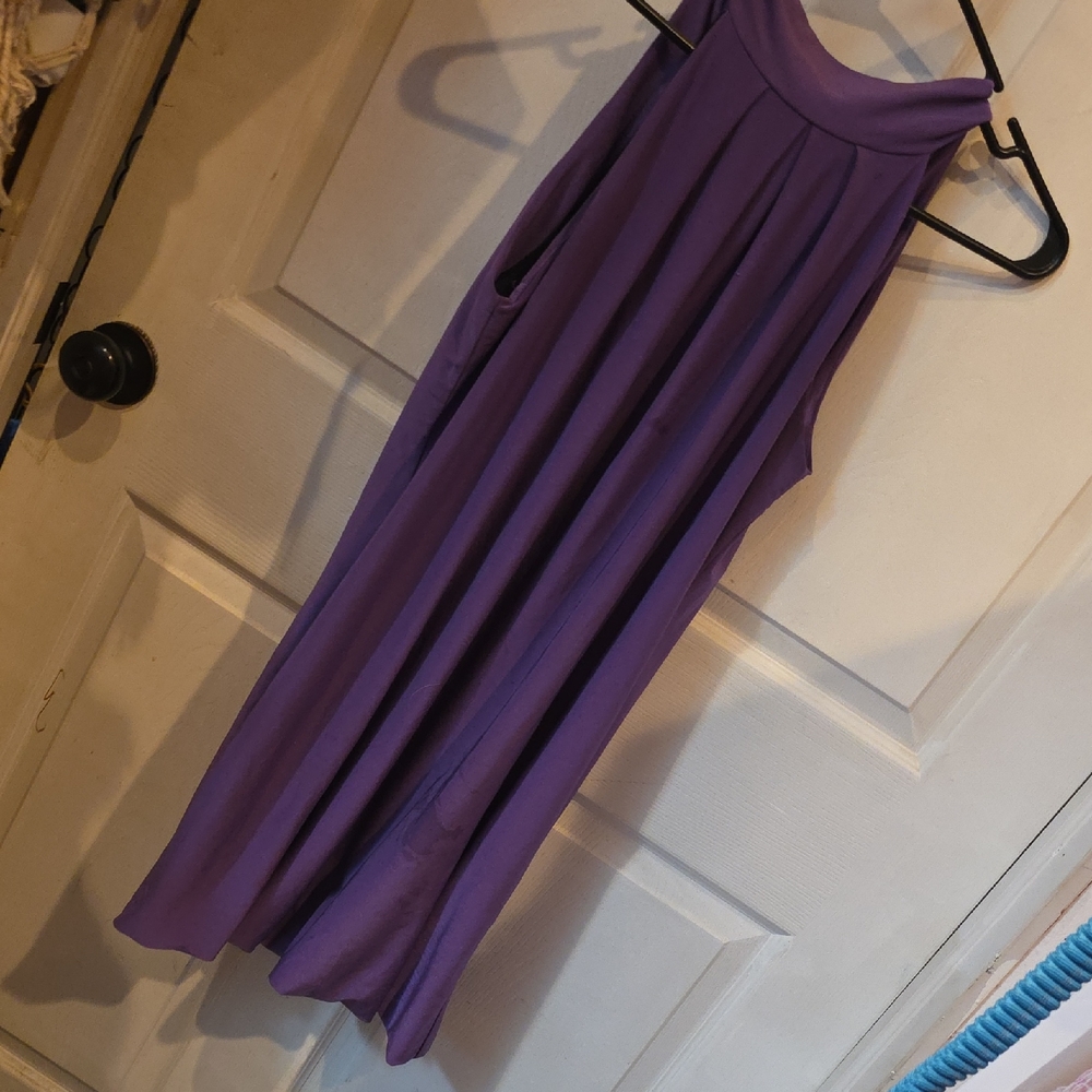 Elegant Purple Sleeveless Dress